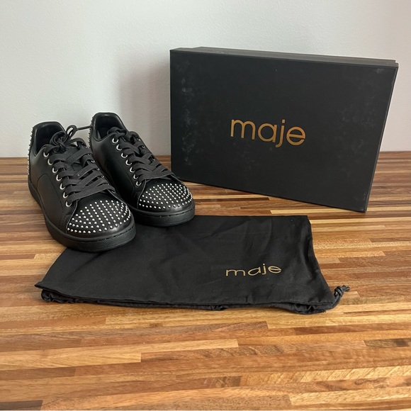 Maje Shoes - NIB Maje Flowstuds Leather Studded Trainer Sneakers
